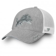 Women's Detroit Lions NFL Pro Line by Fanatics Branded Heathered Gray/White Lux Slate Trucker Adjustable Hat 2998662